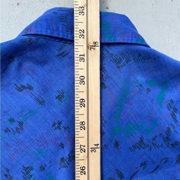 Men's Ely Cattleman Western Shirt Blue Art 15 1/2 Ranch Cotton Cowboy Rodeo Work - Picture 12 of 12